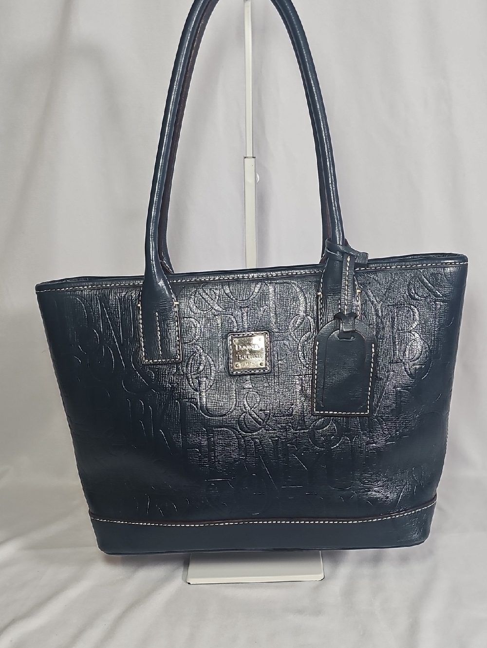 Dooney & Bourke Retro Embossed Large Russell Tote In Navy